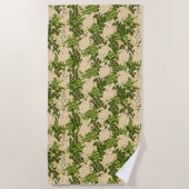 Serviette De Plage Honu Sea Turtle Hawaiian Tapa - Khaki (Devant)