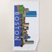 Serviette De Plage Horizon espiègle et unique de Boston (Devant)