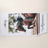 Serviette De Plage Horse Show - Cheval & Rider Personnalisé (Devant)