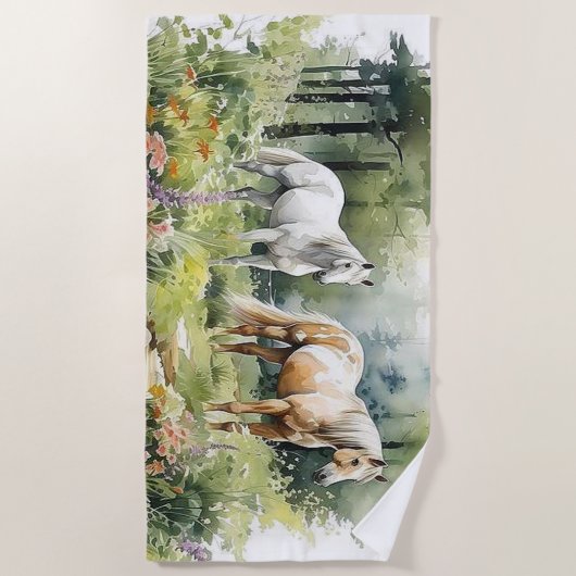 Serviette De Plage Horses    (Devant)