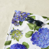 Serviette De Plage Hortensias bleus (En situation)