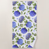 Serviette De Plage Hortensias bleus (Devant)