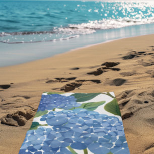 Serviette De Plage Hortensias bleus Beau buisson floral
