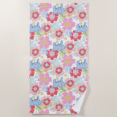 Serviette De Plage Horton Entend Un Qui | Motif à fleurs Pastel (Devant)