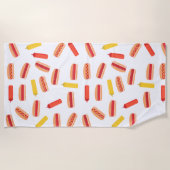 Serviette De Plage Hot Dog Fast Food Motif barbecue (Devant)
