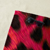 Serviette De Plage Hot Pink Leopard Print Faux  (En situation)