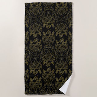 Serviette De Plage HOUSE of the Dragon | Gold Filigree Dragon Pattern