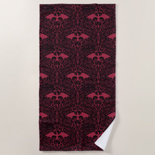 Serviette De Plage HOUSE OF THE DRAGON   Red Dragon Filigree Pattern