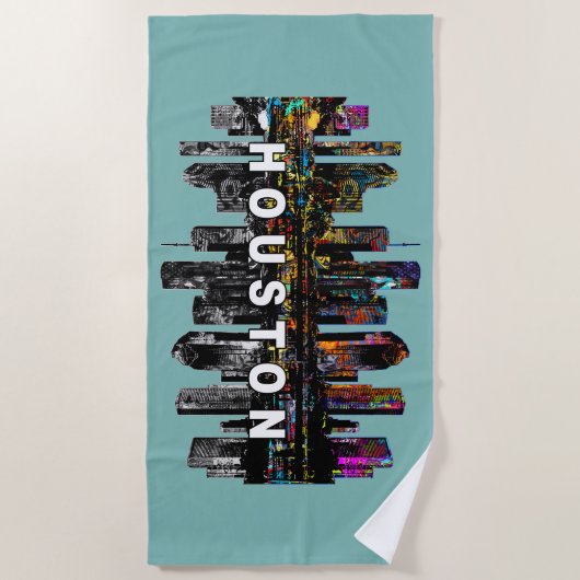 Serviette De Plage Houston, Texas couvert de graffitis (Devant)