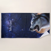 Serviette De Plage Howling Wolf Monogramme (Devant)