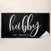 Serviette De Plage Hubby Black Et White Nouvelle Salle (Devant)