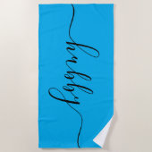 Serviette de plage - Hubby Bleu clair (Devant)