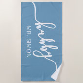 Serviette de plage Hubby de mariage personnalisée (Devant)