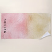 Serviette De Plage Huile rose et or Ombre (Devant)