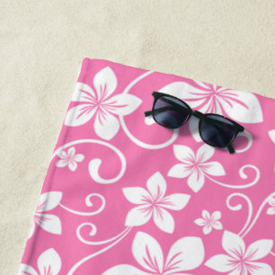 SERVIETTE DE PLAGE HULA HAÏIENNE (HIBISCUS) BUBBLEGUM ROSE