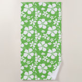 SERVIETTE DE PLAGE HULA HAÏIENNE (HIBISCUS) LIME (Devant)
