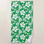 SERVIETTE DE PLAGE HULA HAÏIENNE (HIBISCUS) VERT (Devant)