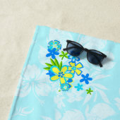 Serviette De Plage Hula Hawaiian Hula Girl Turq Hibiscus paradisiaque (En situation)