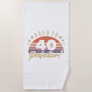 Serviette De Plage Humour d'anniversaire Retro 40th