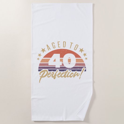 Serviette De Plage Humour d'anniversaire Retro 40th (Devant)