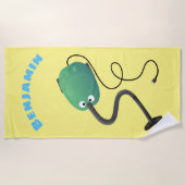 Serviette De Plage Humour de dessin animé de l'aspirateur mignon (Devant)