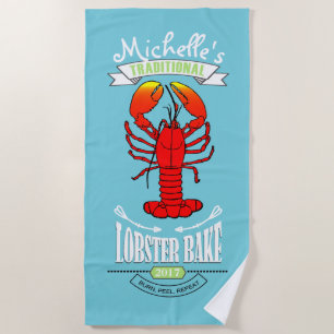 Serviette De Plage Humour Sunburn Bake au homard ID417