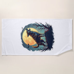 Serviette De Plage Hurlement de Beagle Loup-Garou