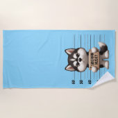 Serviette De Plage Husky sibérien vilain (Devant)