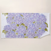 Serviette De Plage Hydrangea Nuances de bleu violet (Devant)