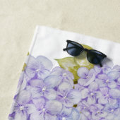 Serviette De Plage Hydrangea Nuances de Bleu Violet (En situation)