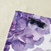 Serviette De Plage Hydrangea Violette Fleur Lavande Aquarelle (En situation)