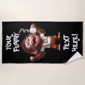 Serviette De Plage I ♥ café (Devant)