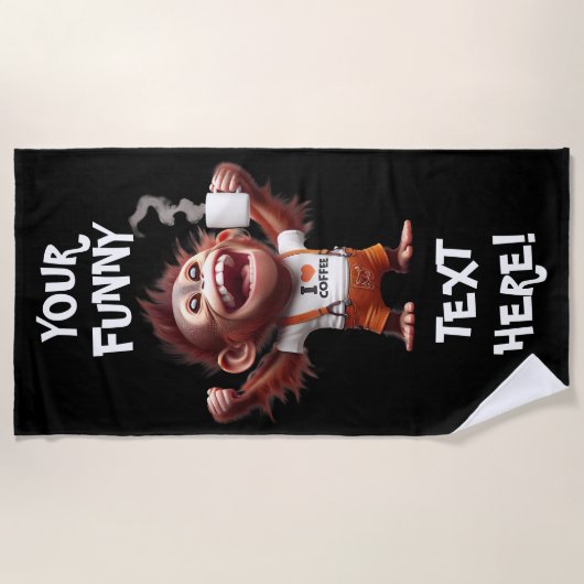 Serviette De Plage I ♥ café (Devant)