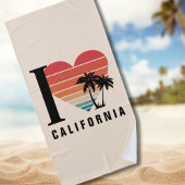 Serviette De Plage I ♥ California Retro