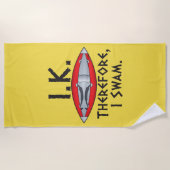 Serviette De Plage I.K. Donc Je Marche Funny Kayaker (Devant)