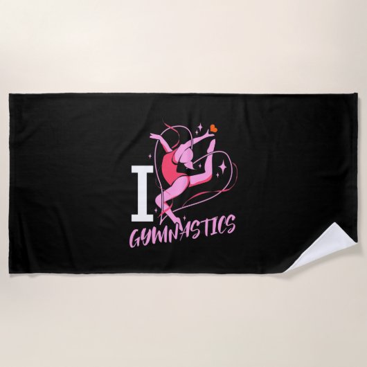 Serviette De Plage I Love Gymnastique (Devant)