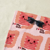 Serviette De Plage I Love My Gut - Intestins souriants mignons (En situation)