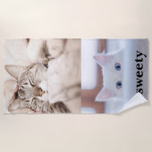 Serviette De Plage I love my sweet little cat photo (Devant)