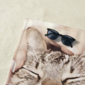 Serviette De Plage I love my sweet little cat photo (En situation)