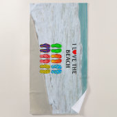 Serviette De Plage I Love the Beach, (Devant)