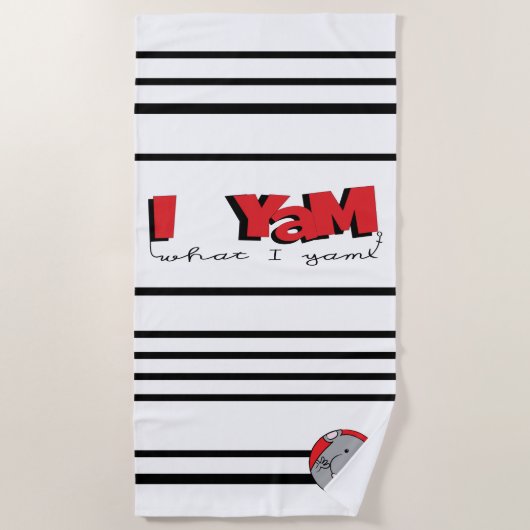 Serviette de plage "I Yam What I Yam" (Devant)