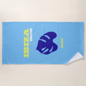 Serviette De Plage Ibiza, Espagne, Art Voyage, Bleu, Turquoise (Devant)