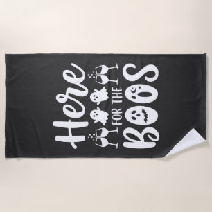 Serviette De Plage Ici pour les huées Création de fantôme d'Halloween