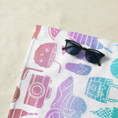 Serviette De Plage Icônes de Vacances d'Été (En situation)