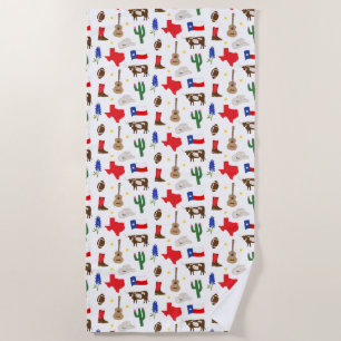 Serviette De Plage Icônes du Texas