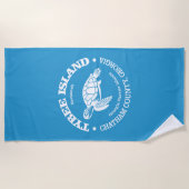 Serviette De Plage Île de Tybee (tortue de mer) (Devant)