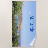 Serviette De Plage Île des Caraïbes pittoresques Sainte-Lucie (Devant)