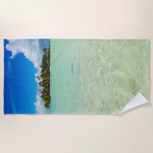 Serviette De Plage Île inhabitée dans une lagune bleue tropicale (Devant)