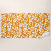 SERVIETTE DE PLAGE ÎLE PLUMERIA (ORANGE) (Devant)