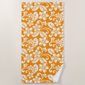 SERVIETTE DE PLAGE ÎLE PLUMERIA (ORANGE) (Devant)